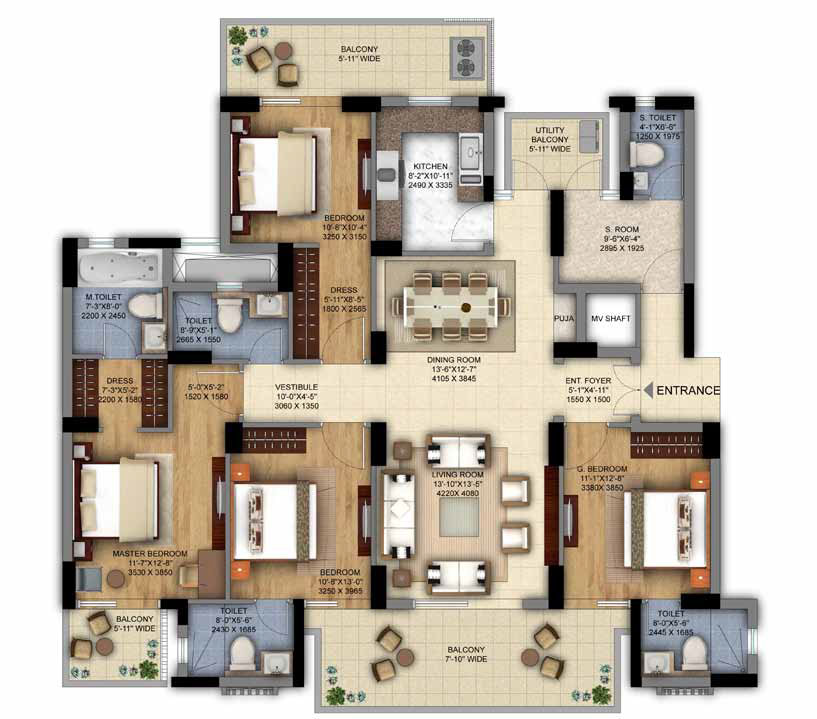 4BHK + S.Room of DLF The Ultima Gurgaon