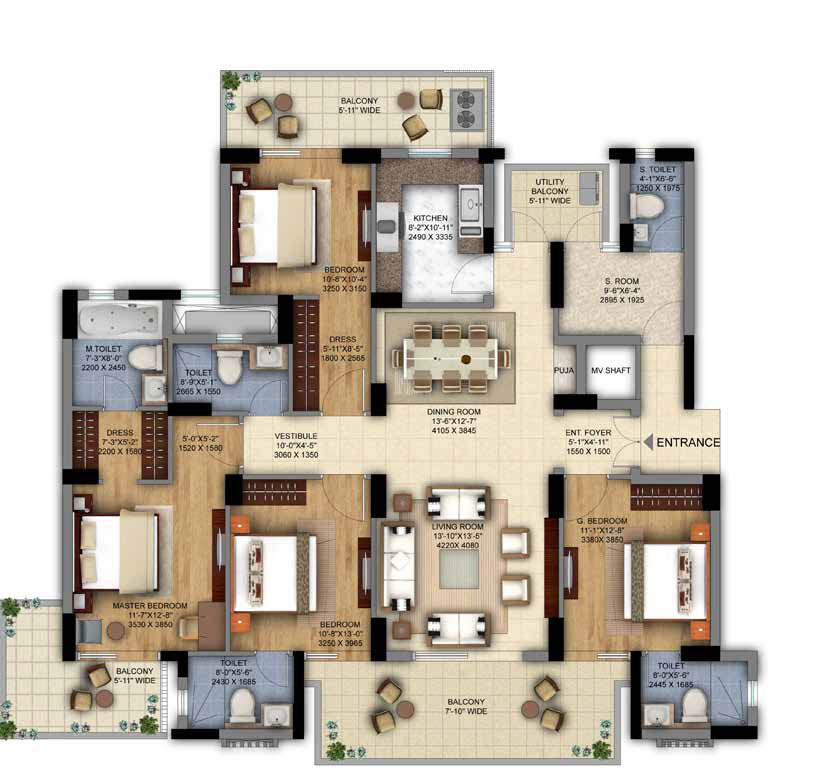 4BHK + S.Room of DLF The Ultima Gurgaon